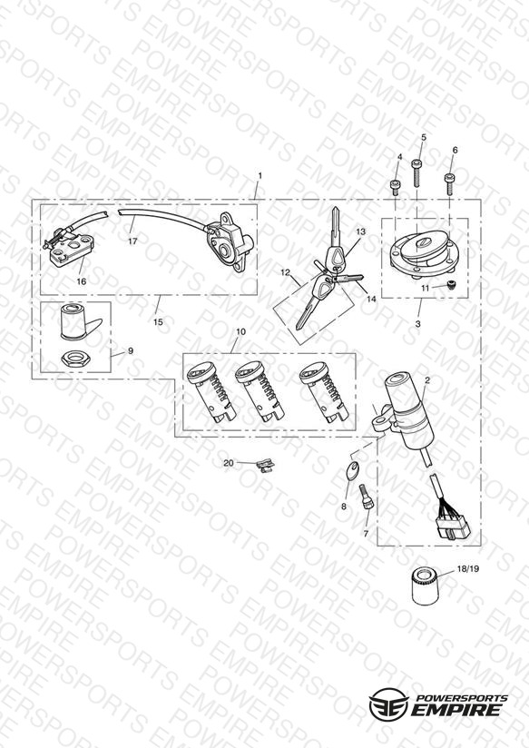 Ignition Switch & Lock Set 440389 >
