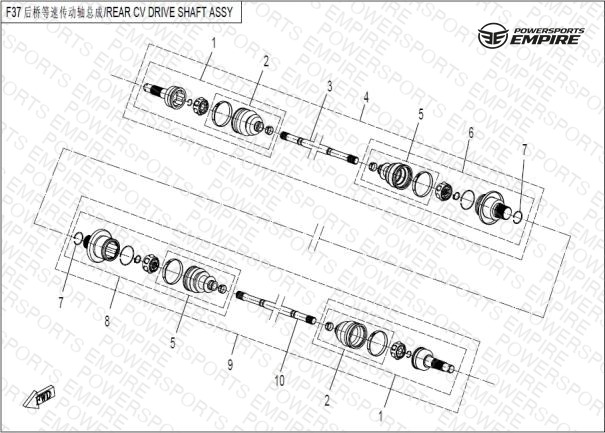 F37 — REAR CV DRIVE SHAFT ASSY