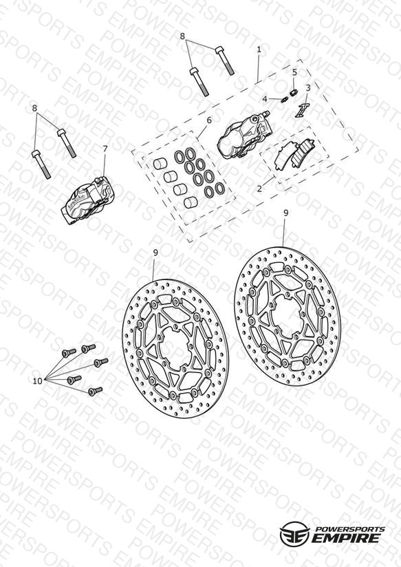 Front Brake Caliper & Discs