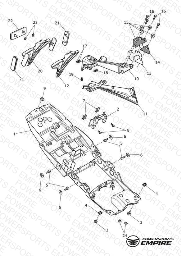Rear Mudguard & No Plate Brkt