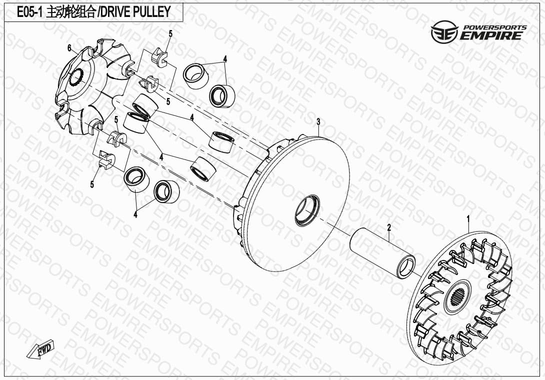 E05-1 — DRIVE PULLEY (WET CLUTCH)