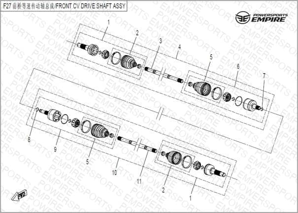F27(2) — FRONT CV DRIVE SHAFT ASSY