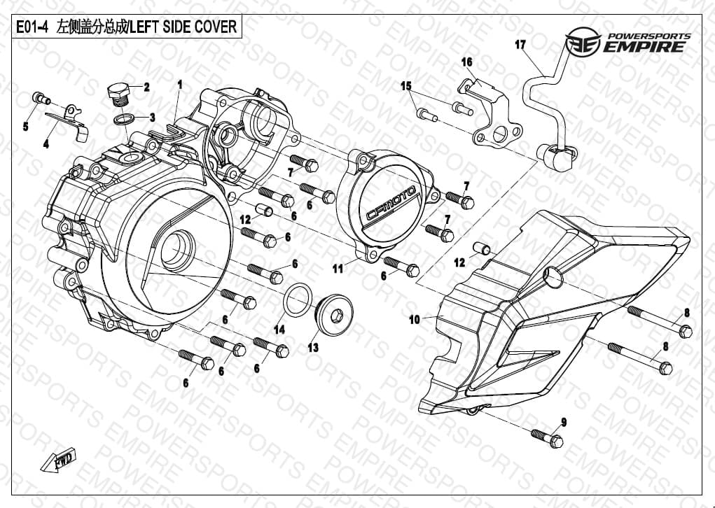 E01-4 — LEFT SIDE COVER ASSY.