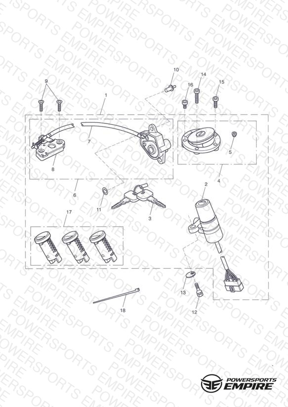 Ignition Switch & Lock Set - Non ABS > 468639 & ABS > 440482