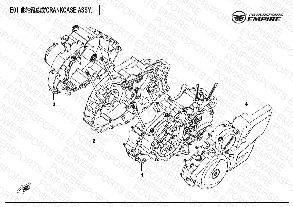 E01 — CRANKCASE ASSY.