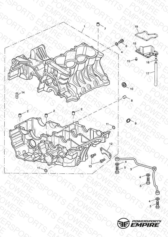 Crankcase & Fittings Eng No 228631 >