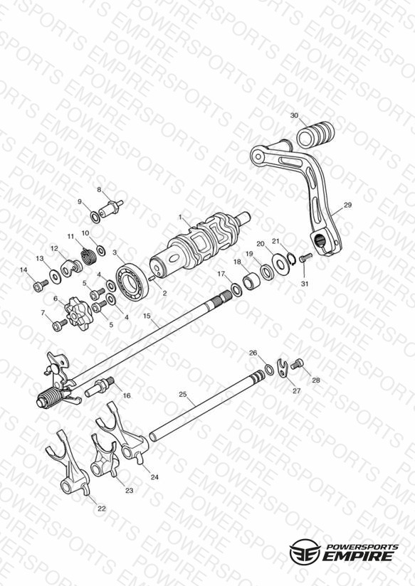 Gear Selectors and Pedal - Daytona 600