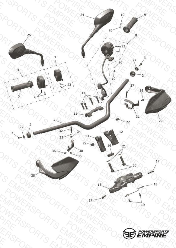 Handlebars, Top Yoke & Mirrors