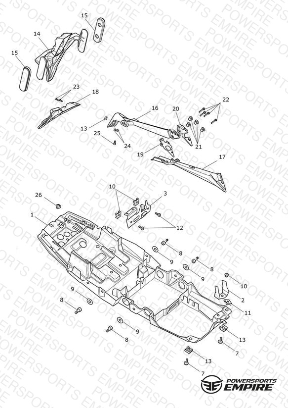 Rear Mudguard & No Plate Brkt