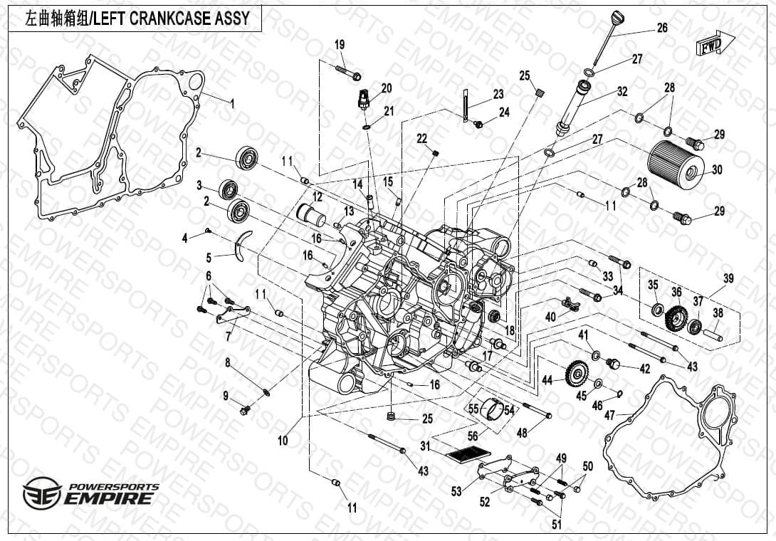 E01-1 — LEFT CRANKCASE ASSY.
