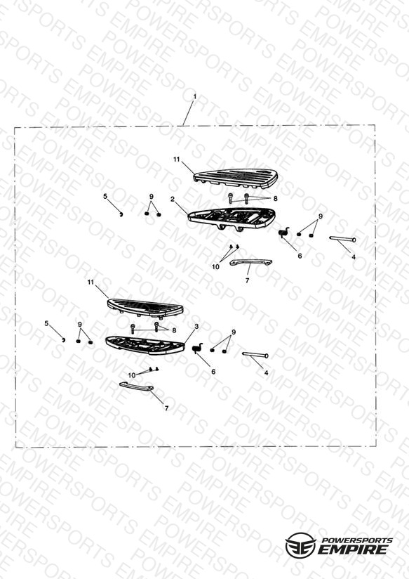 ’Chrome Line’ Rider Footboard Kit