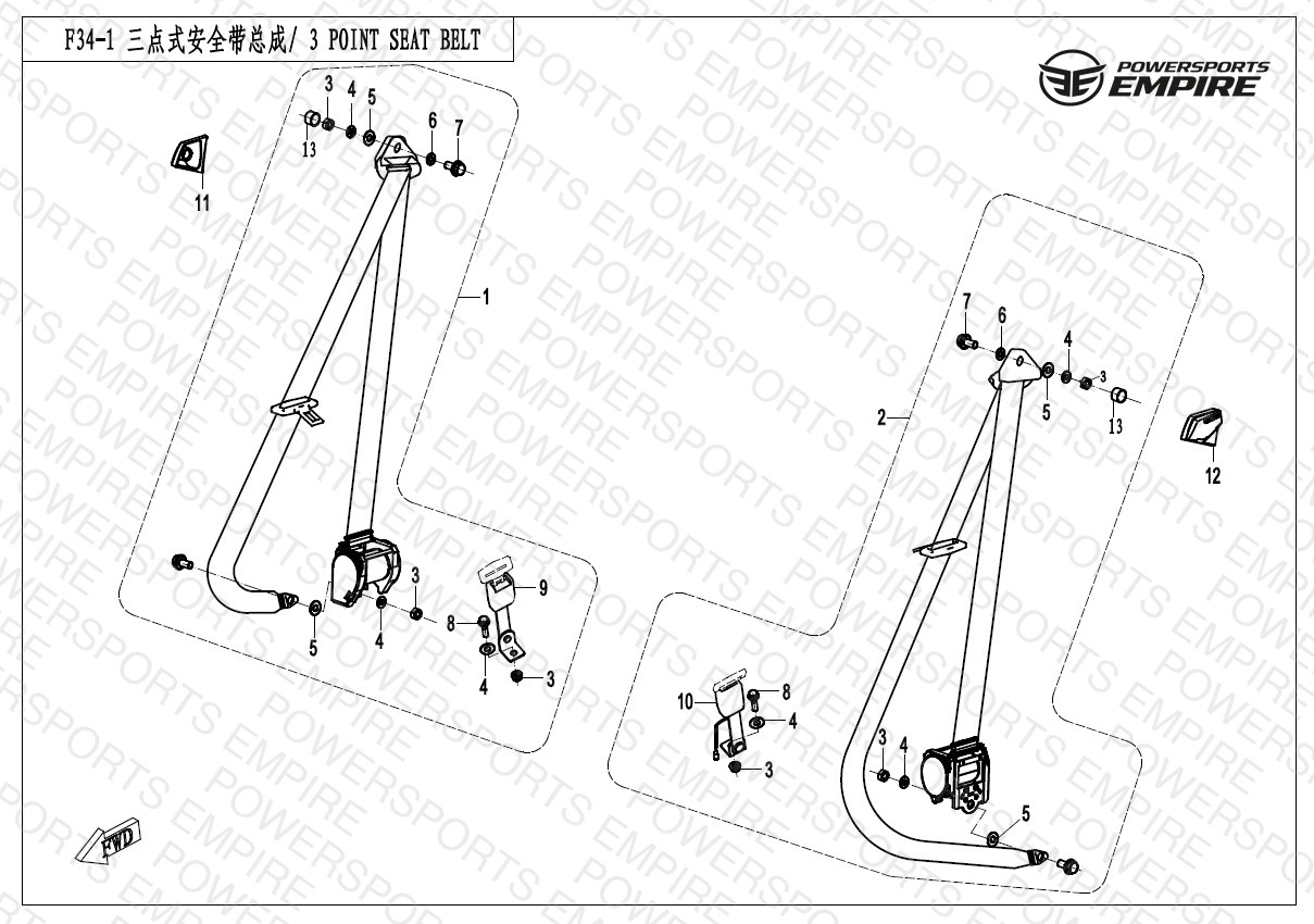 F34-1 — 3-POINT SEAT BELT