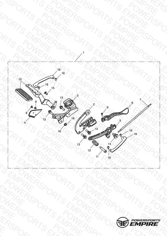 Footboard Control & Mtg Kit, Rider