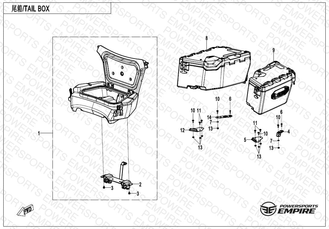 F80-5-B-V3 — TAIL BOX(OVERLAND,THREE BOXES)