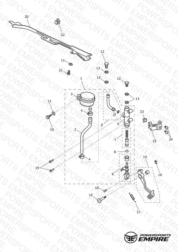 Rear Brake Master Cylinder, Reservoir & Pedal