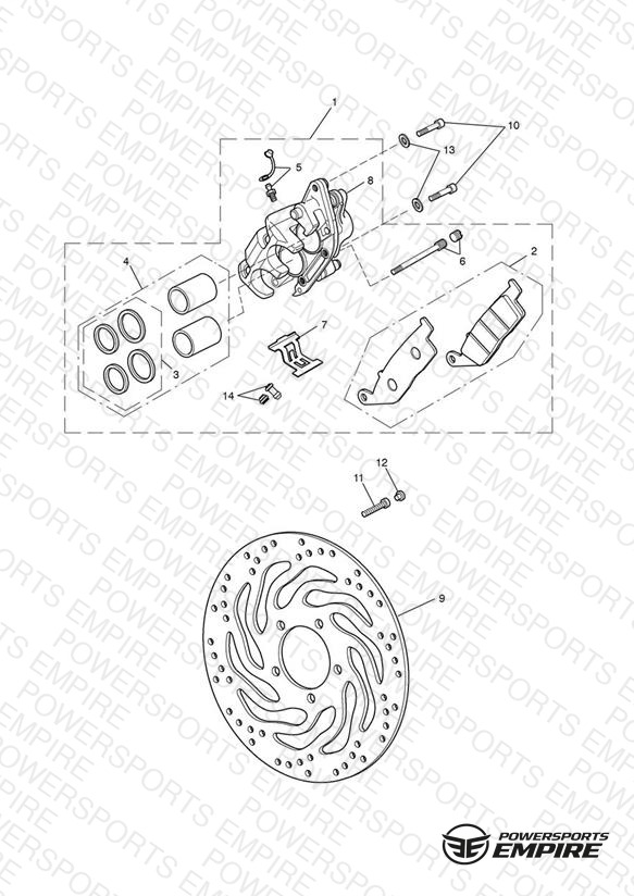 Front Brake Caliper & Discs