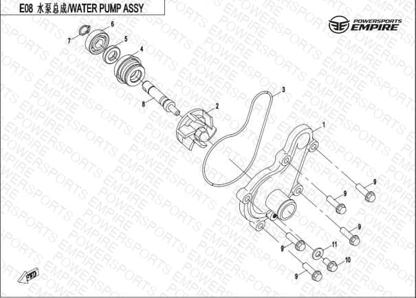 E08 — WATER PUMP ASSY