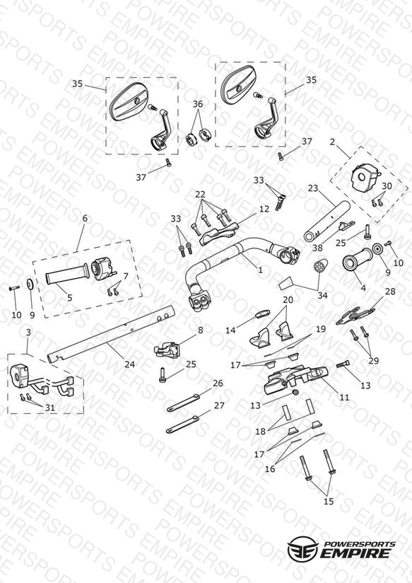 Handlebars, Top Yoke & Mirrors
