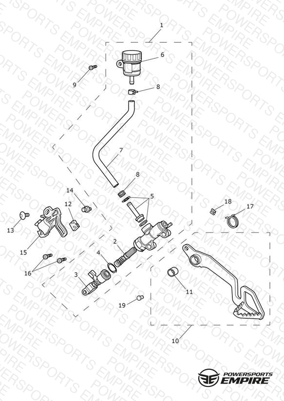 Rear Brake Master Cylinder, Reservoir & Pedal
