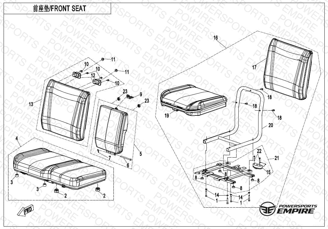 F13-1-A — FRONT SEAT(NON HEATING EQUIPMENT)