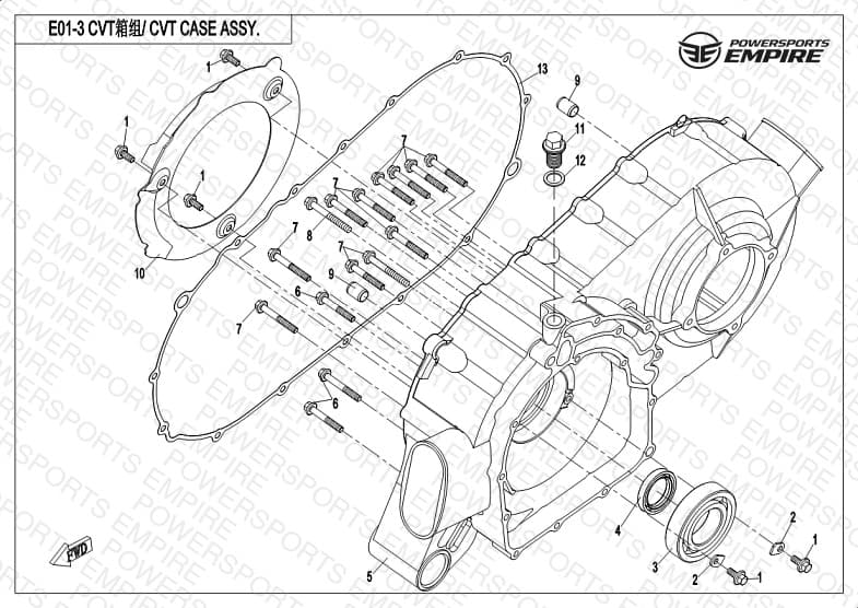E01-3 — CVT CASE ASSY.
