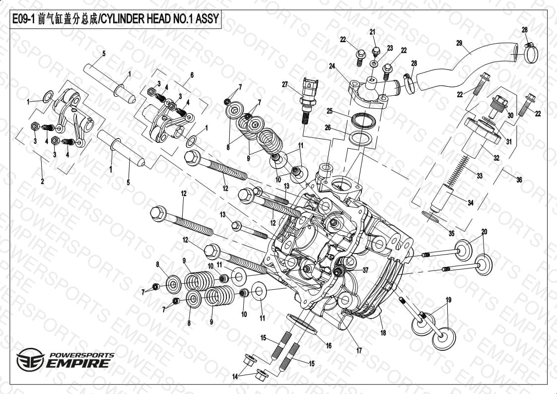 E09-1 — CYL HEAD NO.1 ASSY (STARTER END)