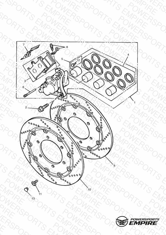 Front Brake Caliper and Disc Daytona 900/1200