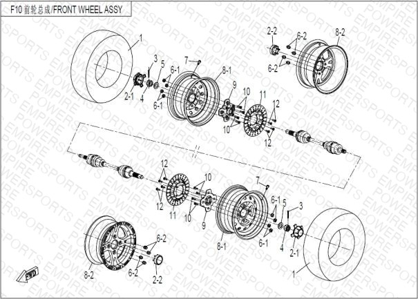 F12 — FRONT WHEEL ASSY