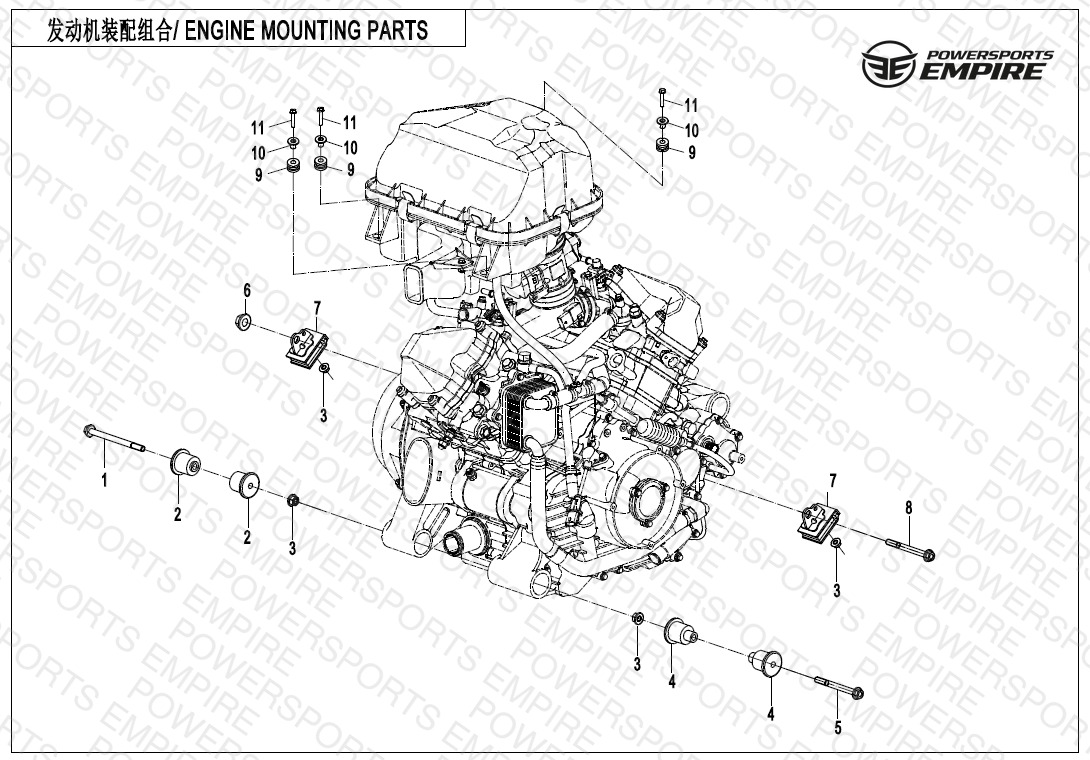 F00-1-V2 — ENGINE MOUNTING PARTS