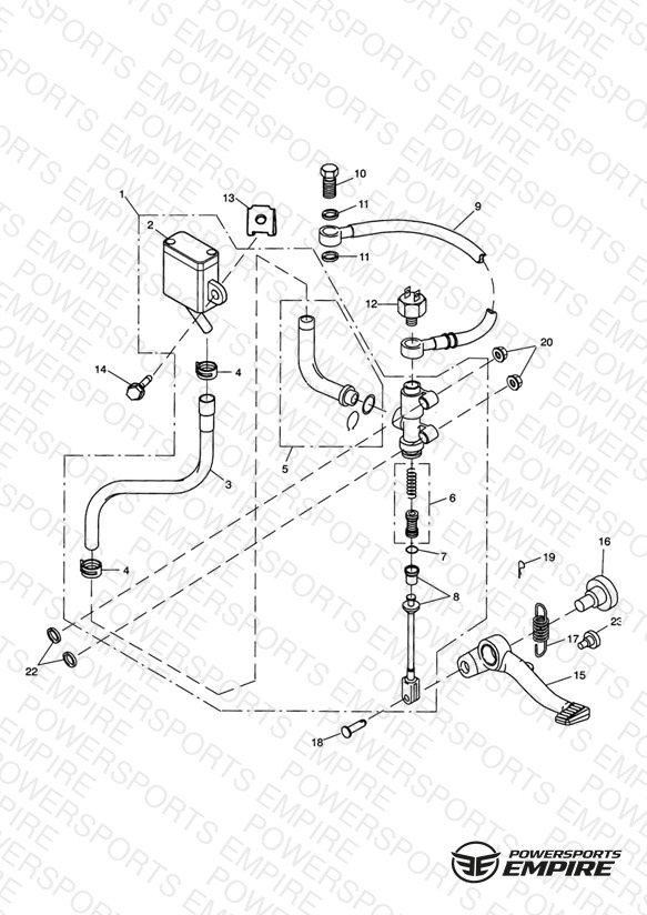Rear Brake Master Cylinder, Reservoir & Pedal