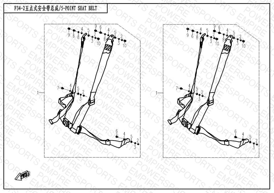 F34-2 — 5-POINT SEAT BELT