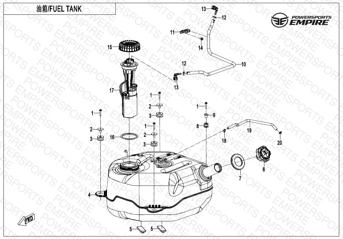 F12-B — FUEL TANK(FOR NON FUEL EVAPORATION SYSTEM)