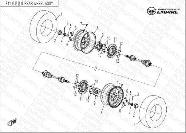 F11 — REAR WHEEL ASSY