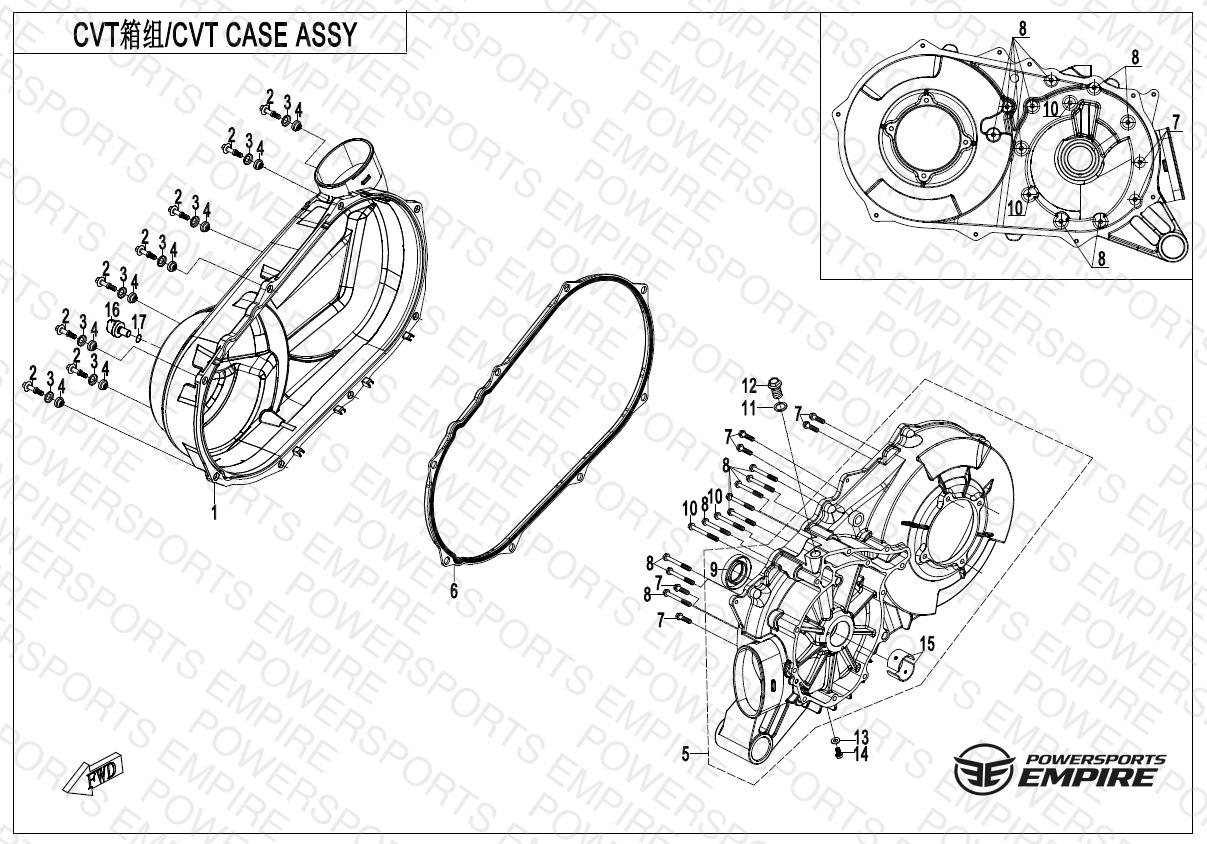 E01-3 — CVT CASE ASSY