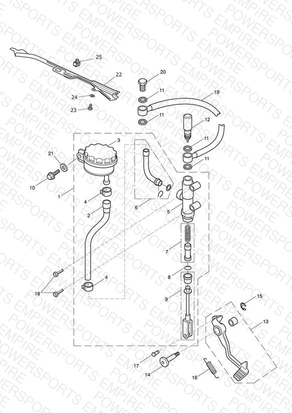 Rear Brake Master Cylinder, Reservoir & Pedal