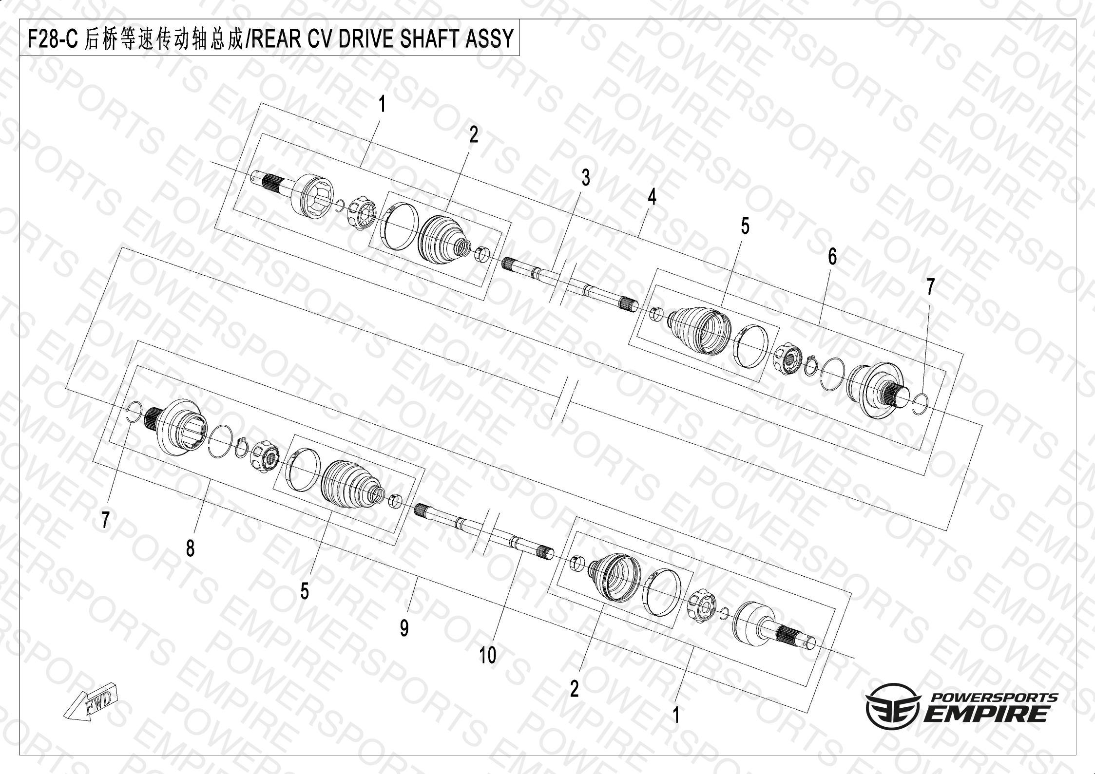 F28-C — REAR CV DRIVE SHAFT ASSY (ODN)