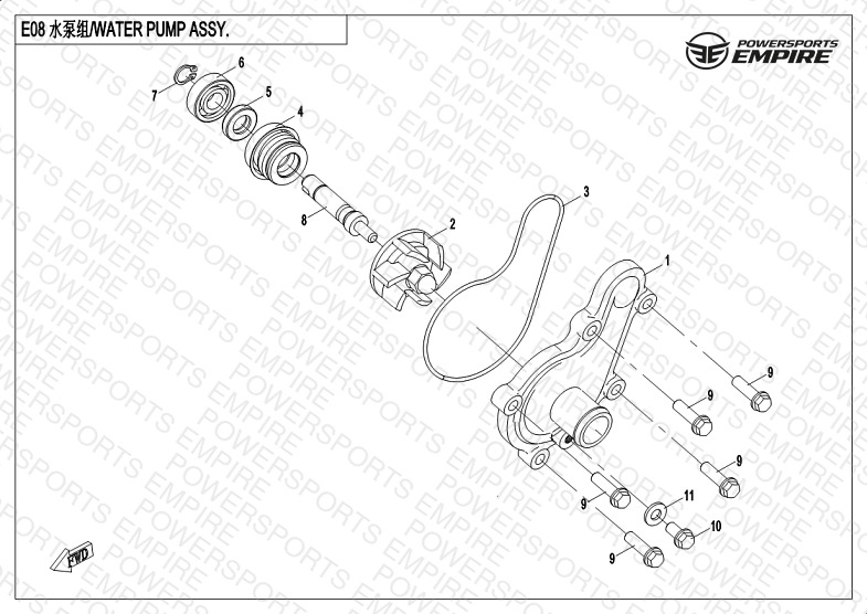 E08 — WATER PUMP ASSY
