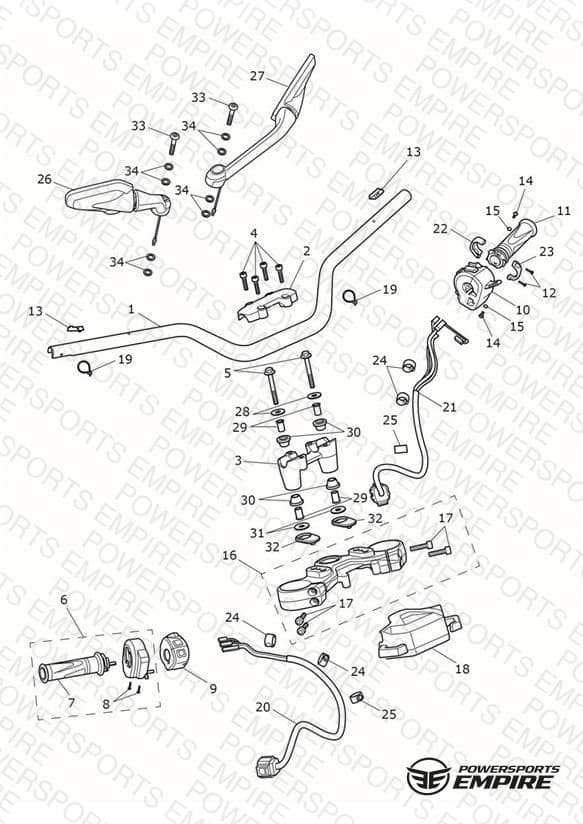 Handlebars, Top Yoke & Mirrors
