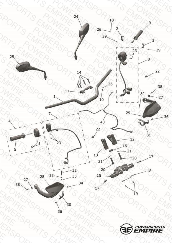 Handlebars, Top Yoke & Mirrors