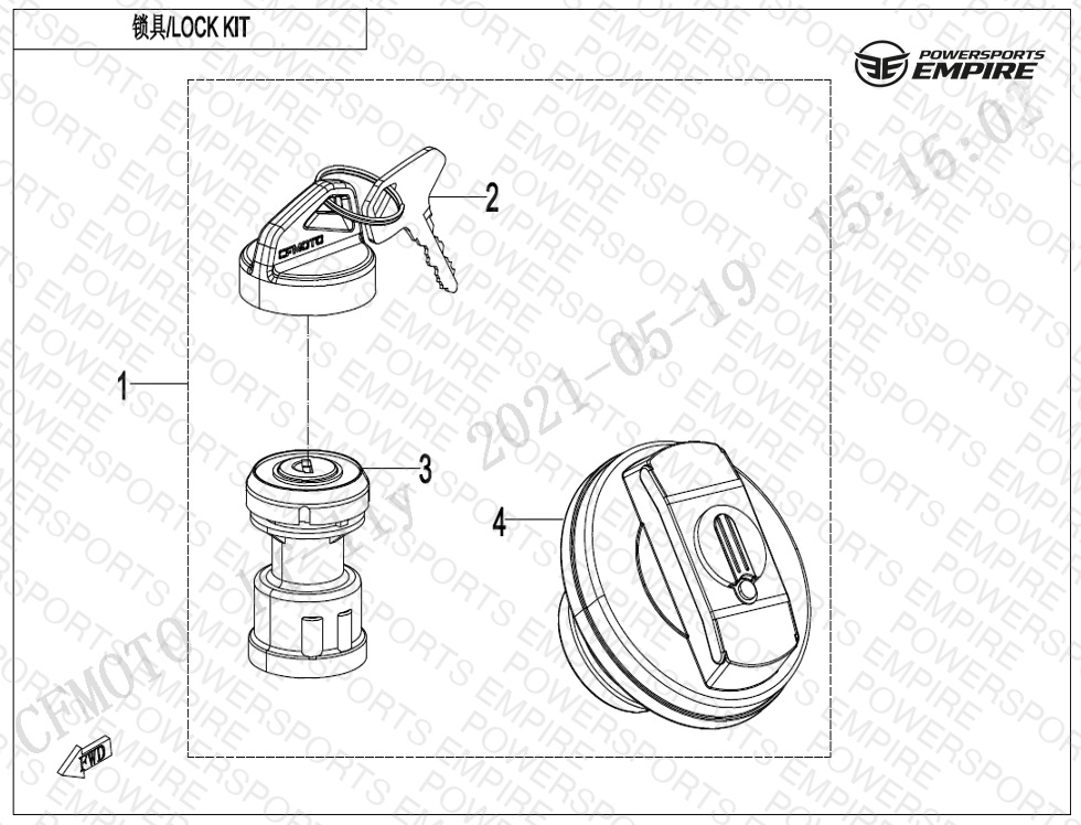 F01 — LOCK KIT(FUEL TANK CAP WITH KEYHOLE)