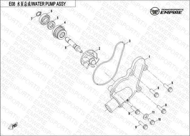 E08 — WATER PUMP ASSEMBLY