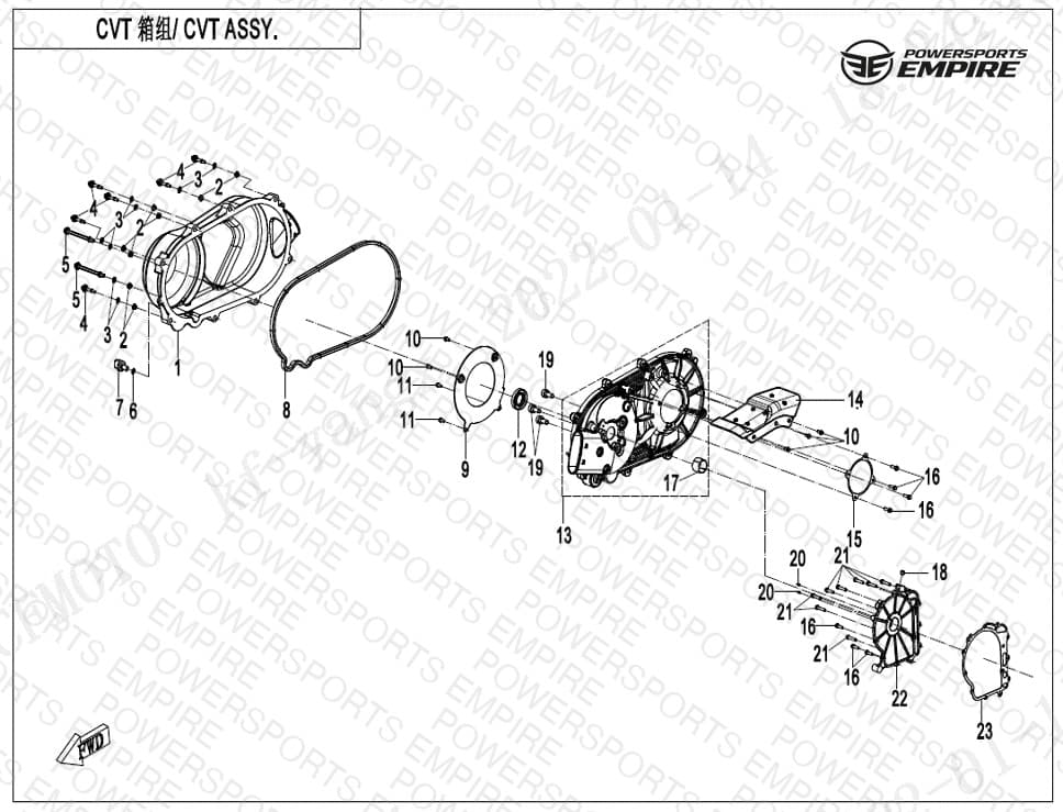 E01-3 — CVT CASE ASSY