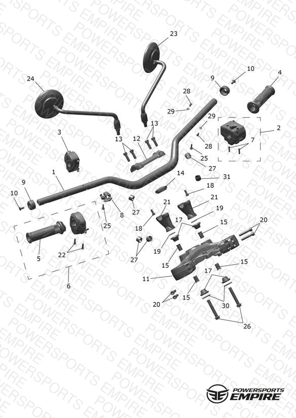 Handlebars, Top Yoke & Mirrors