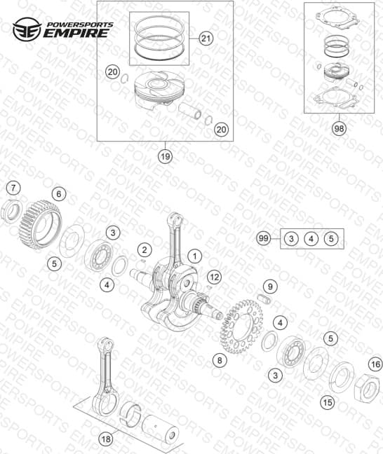CRANKSHAFT, PISTON