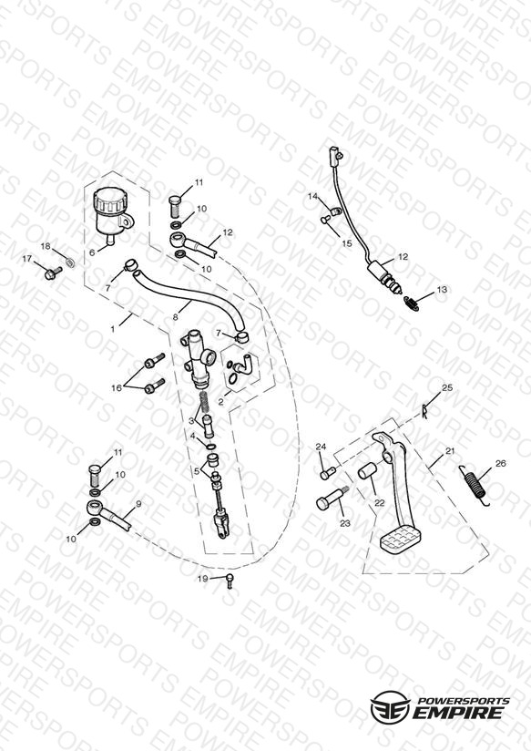 Rear Brake Master Cylinder, Reservoir & Pedal