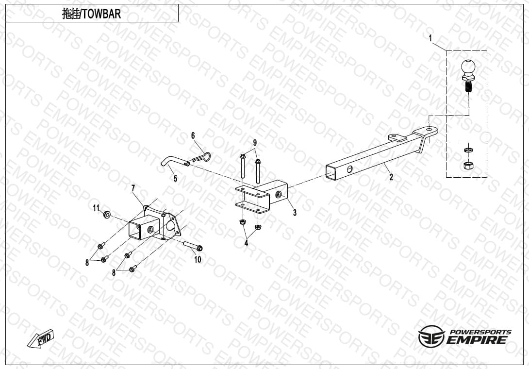 F40-B — TOWBAR (NON TRAILER REINFORCEMENT EQUIPMENT)