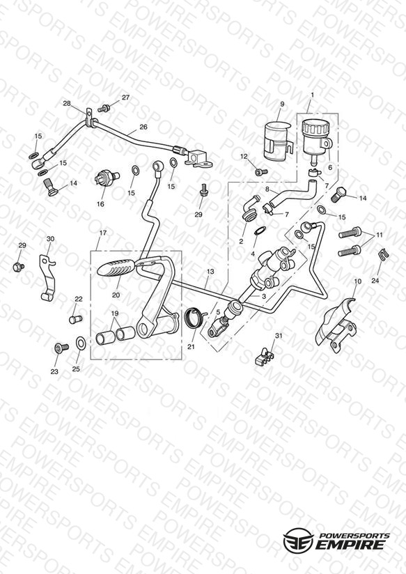 Rear Brake Master Cylinder, Reservoir & Pedal
