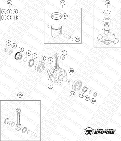 CRANKSHAFT, PISTON