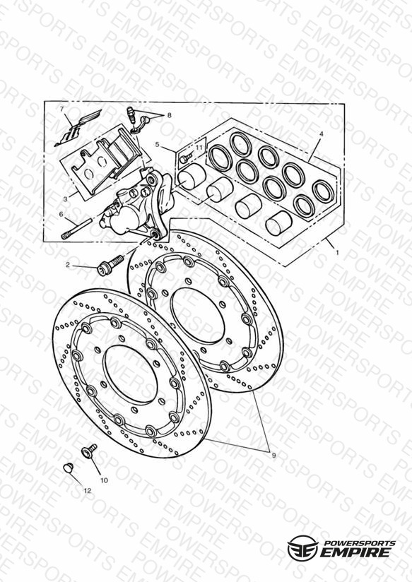 Front Brake Caliper and Disc