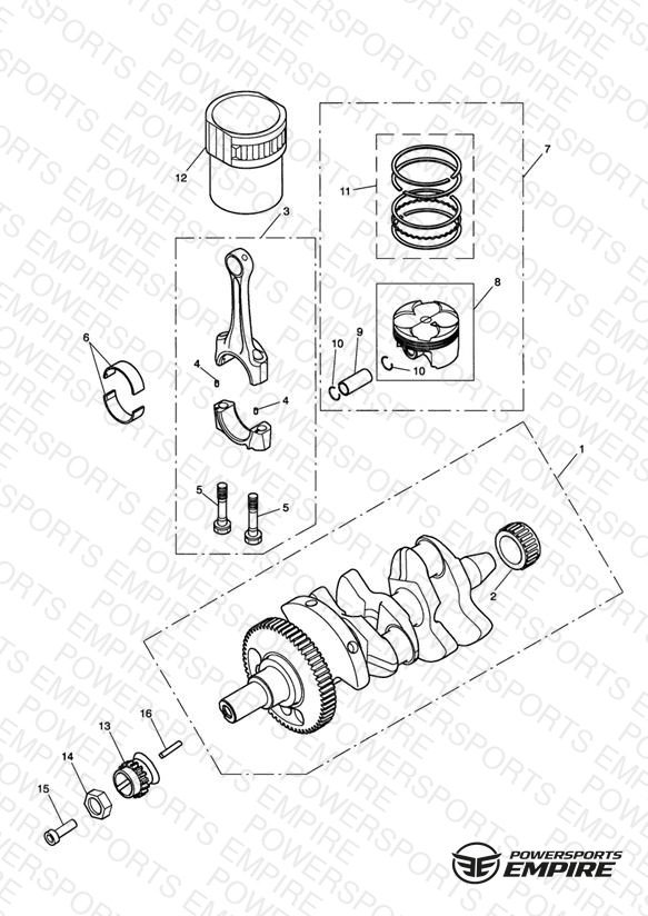 Crankshaft, Connecting Rods, Pistons & Liners